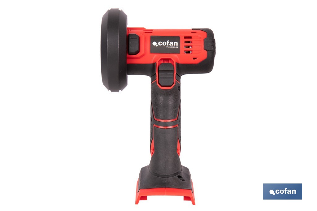 Mini amoladora a batería | 19.500 rpm | Para discos 76 mm | Empuñadura ergonómica | Disponible con y sin batería y cargador - Cofan