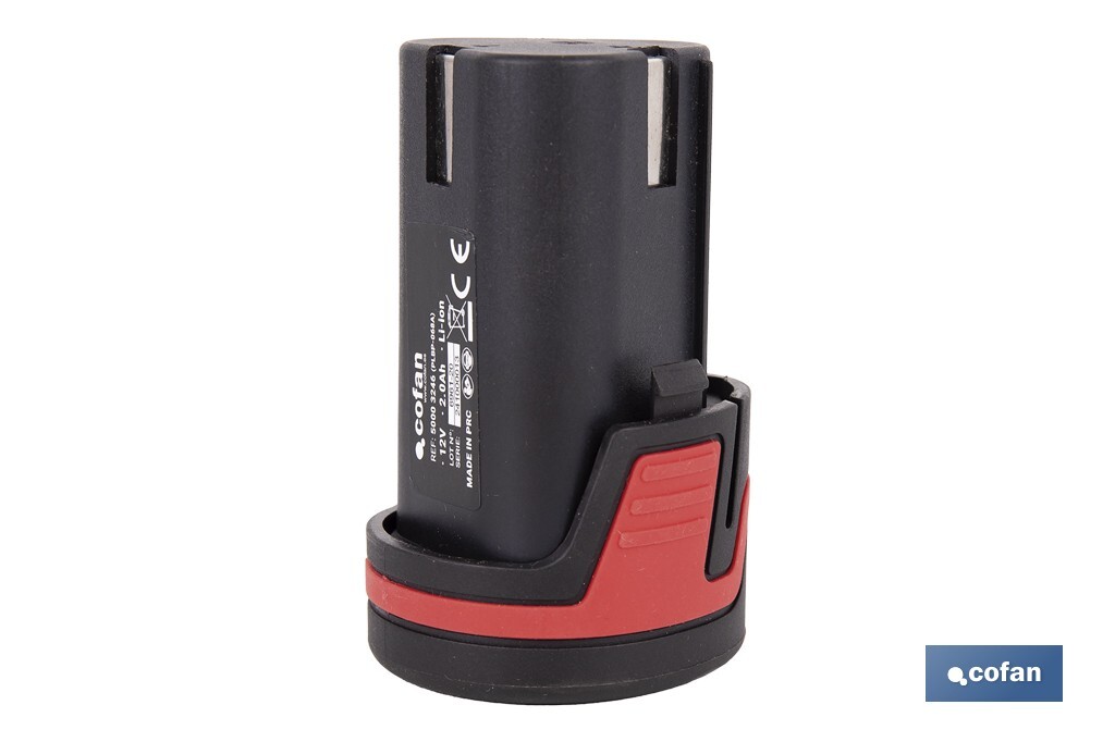 Batería Li-ion de 12 V y 2.0 Ah | Adecuado para taladro 50003244 | Larga duración y protección integral - Cofan