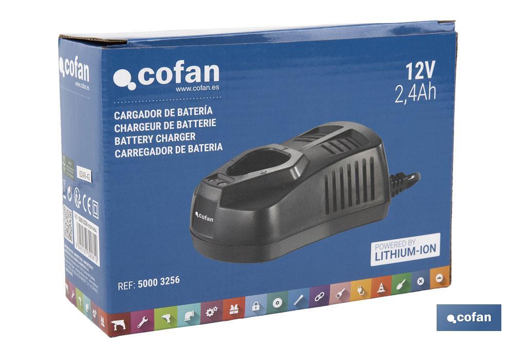 Cargador de batería de alta velocidad: 12V 2,4 A | Carga rápida y segura | Adecuado para batería 50003246 - Cofan