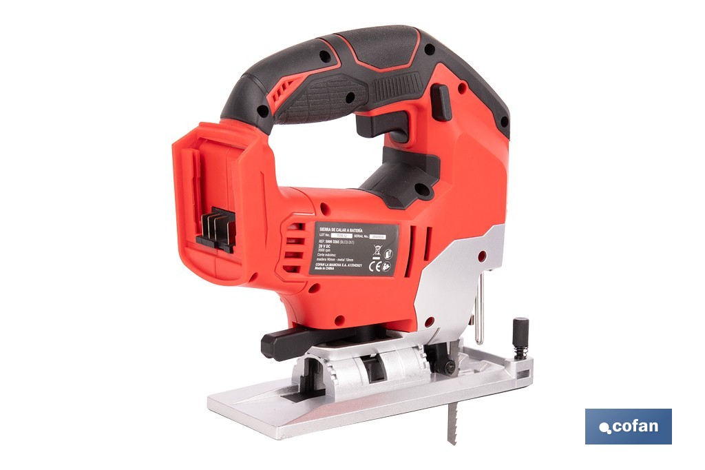 Sierra de calar a batería con motor brushless | Velocidad variable | Acción pendular | Disponible con y sin batería y cargador - Cofan