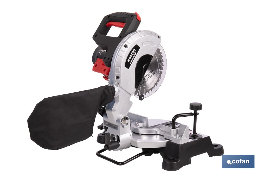 Ingletadora a batería 20 V con motor brushless | Corte máx. 105 mm, inclinación -45°/+45°, velocidad 3200 rpm | Incluye bolsa de polvo | Disponible con y sin batería y cargador - Cofan