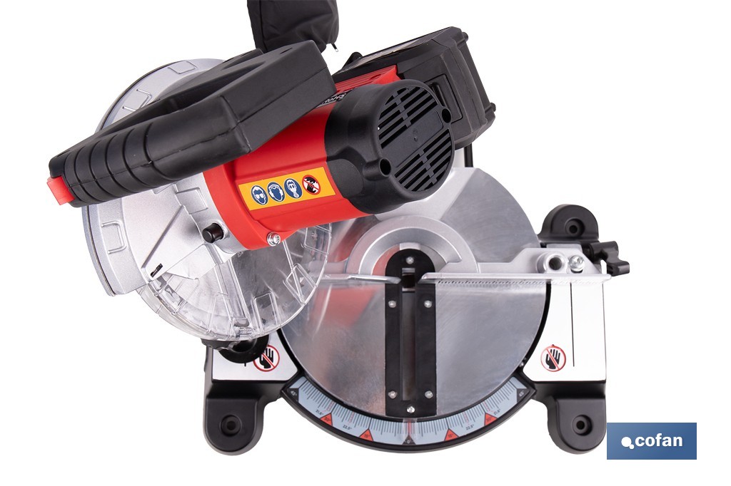 Ingletadora a batería 20 V con motor brushless | Corte máx. 105 mm, inclinación -45°/+45°, velocidad 3200 rpm | Incluye bolsa de polvo | Disponible con y sin batería y cargador - Cofan