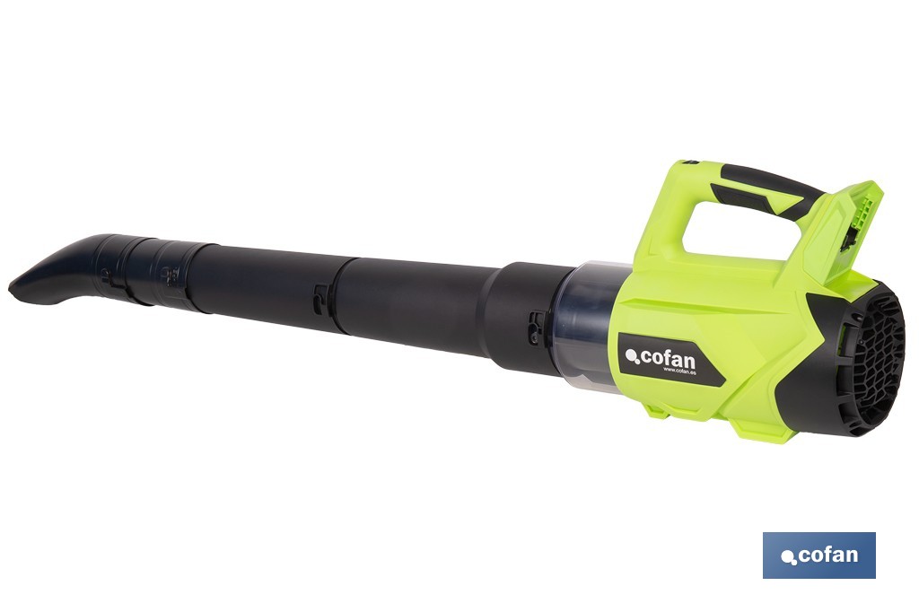 Sopladora a batería 20 V con 2 velocidades y motor de 22.500 rpm | Ligera, ergonómica y potente | Disponible con y sin batería y cargador - Cofan