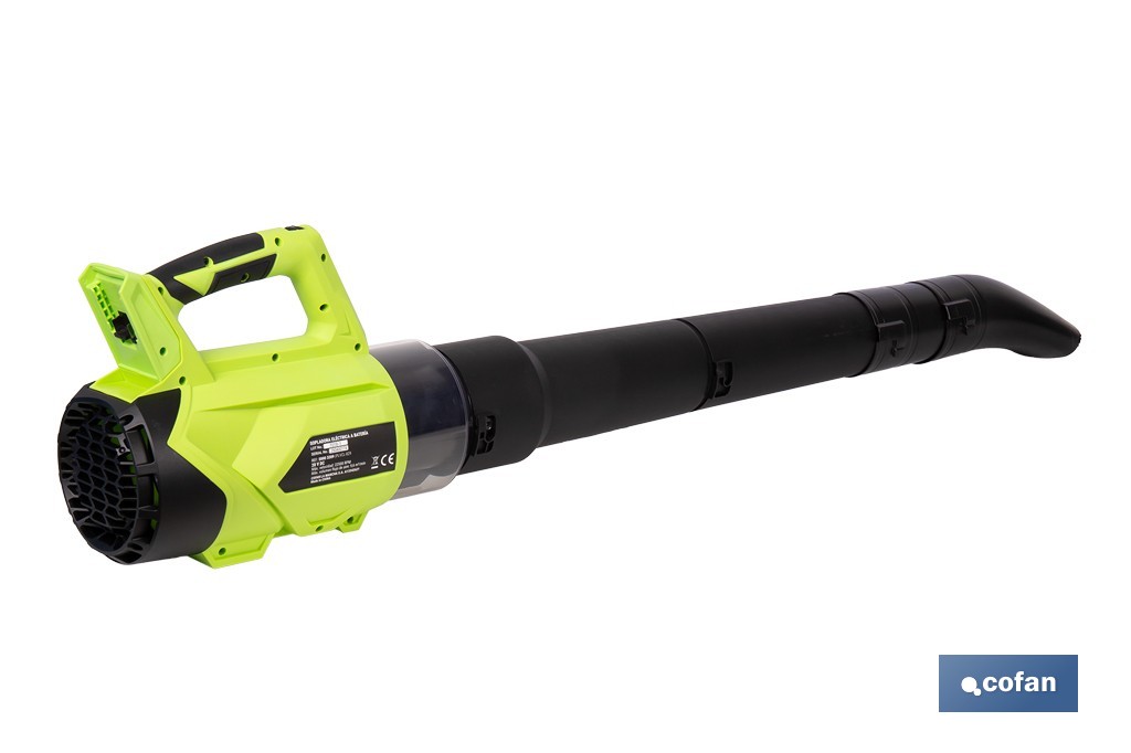 Sopladora a batería 20 V con 2 velocidades y motor de 22.500 rpm | Ligera, ergonómica y potente | Disponible con y sin batería y cargador - Cofan