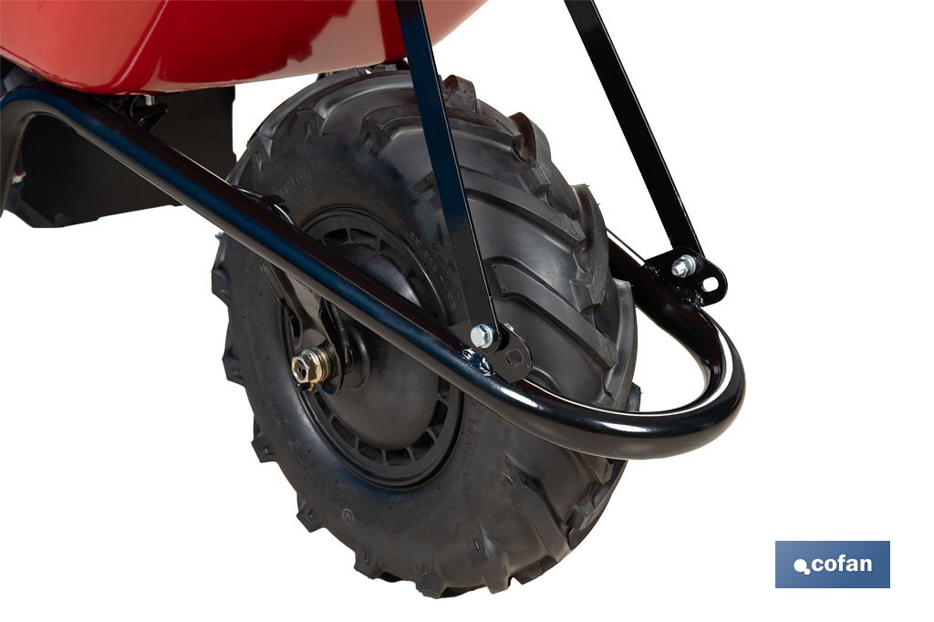 Carretilla de obra eléctrica a batería 20 V | Carga máxima de 260 kg | Motor de 500 W, batería Li-Ion 20 V 6.0 Ah - Cofan