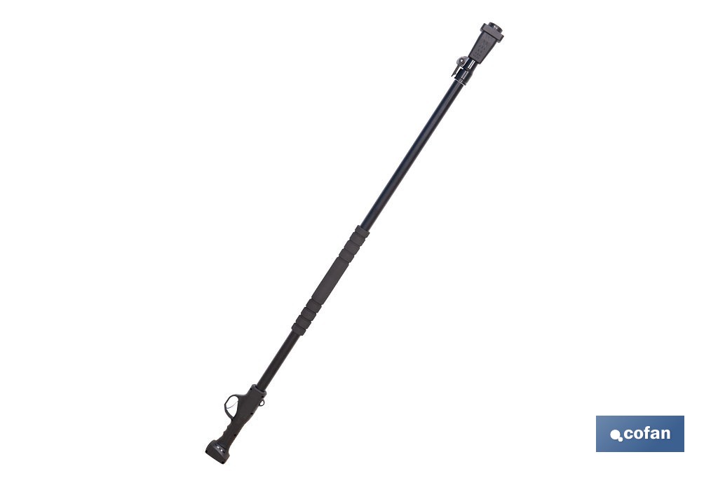 Pértiga extensible para tijeras de podar eléctricas | Ajustable desde 1,4 m hasta 2,07 m | Correa incluida y gatillo ergonómico - Cofan