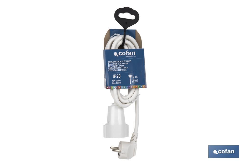 Extension cord | Various sizes of cable (3 x 1.5mm) | Two-pole socket - Cofan