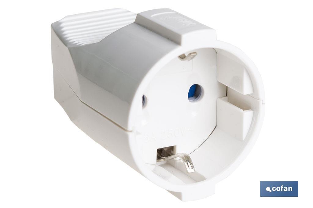 Base per presa mobile bipolare | 16 A - 250 V | Colore: bianco - Cofan