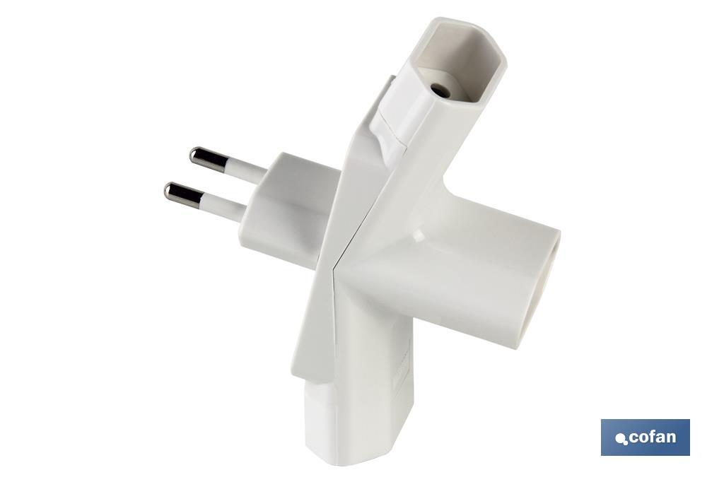 Adaptador Multivía Triplo | Tipo Espiga | 3 vías | 10 A - 250 V - Cofan