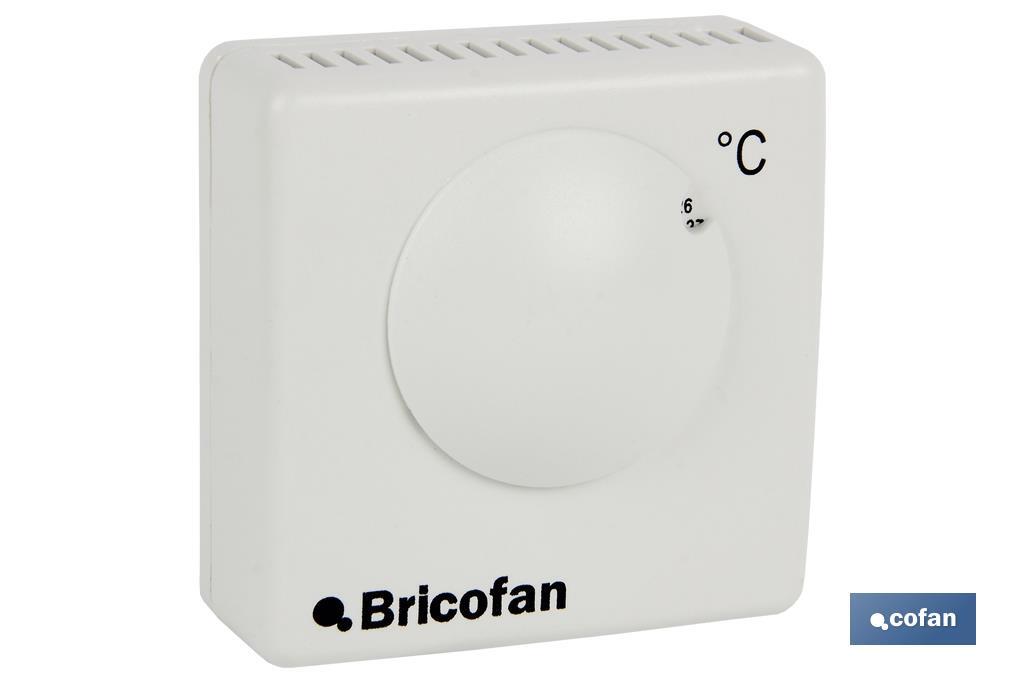 Analogue thermostat | Heating | Manual temperature control | Size: 100 x 80 x 40mm - Cofan