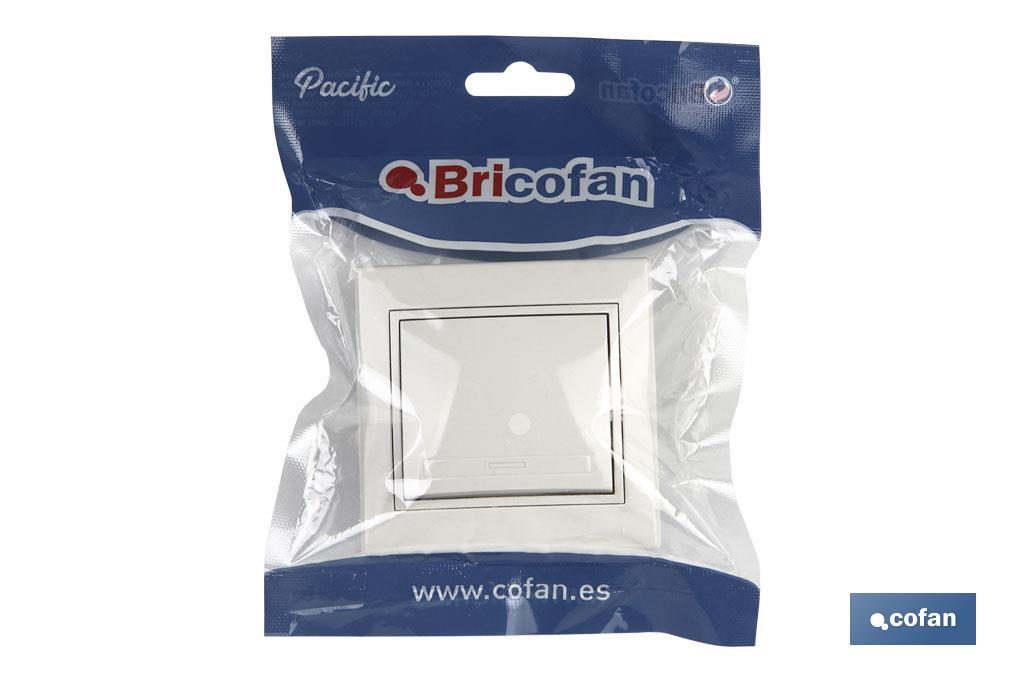 Conmutador de cruzamiento de empotrar | Modelo Pacific | 10 A - 250 V |Color blanco - Cofan