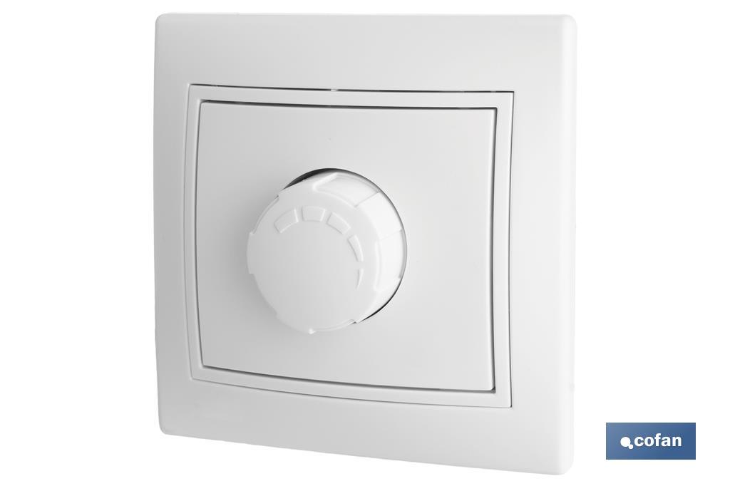 Regulador de luz de encastrar | Modelo Pacific | 16 A - 250 V - 500 W | Cor branco - Cofan