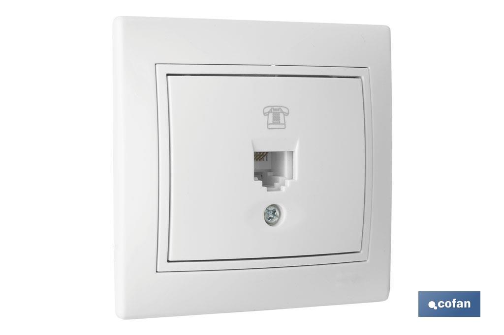 Base per presa elettrica per telefono RJ11 da incasso | Modello Pacific | Colore: bianco - Cofan