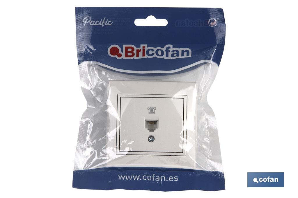 Flush mounted RJ11 telephone socket | Pacific Model | White - Cofan