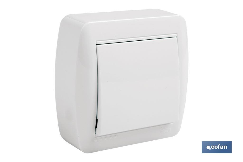 Conmutador - Interruptor de superficie | Modelo Atlantis | Color blanco | 10 A - 250 V - Cofan