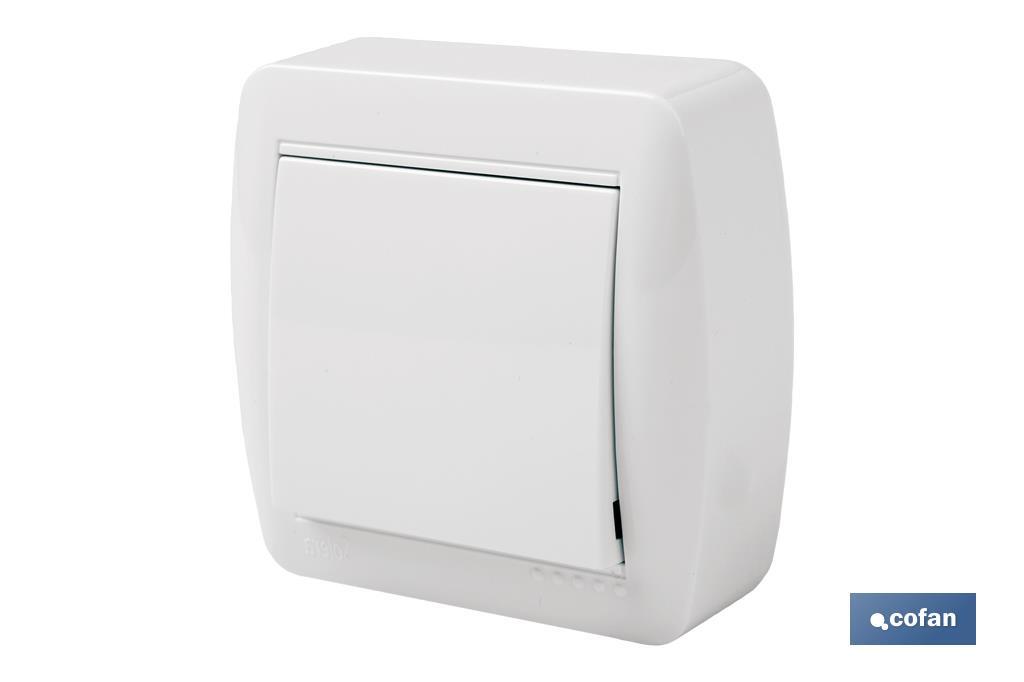 Conmutador - Interruptor de superficie | Modelo Atlantis | Color blanco | 10 A - 250 V - Cofan