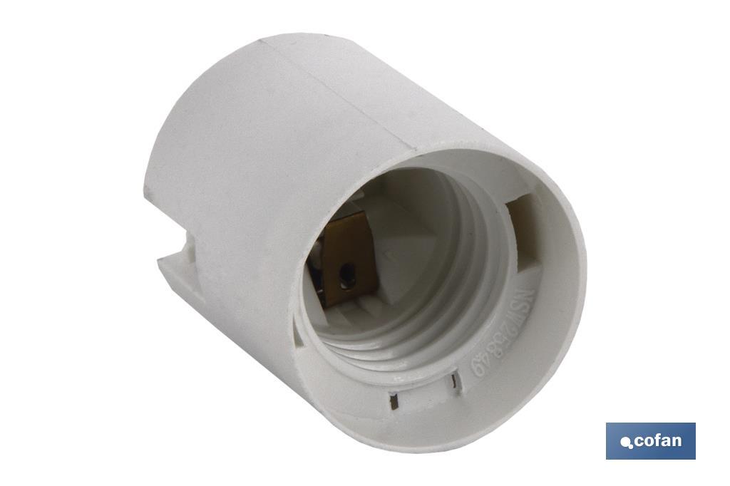 Douille pour chantier E-27 | Matériau de résine thermostable de couleur blanche | 4 A - 250 V - Cofan