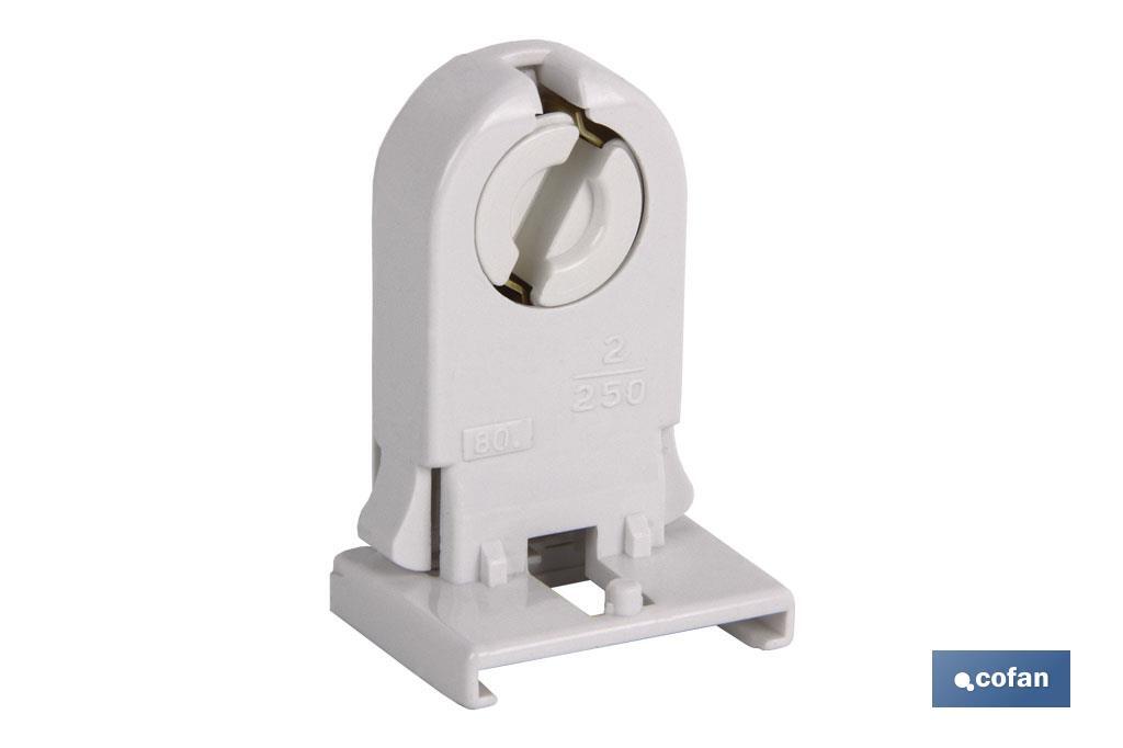 Lamp-holder for fluorescent tubes | Quick terminal installation | White | 2A 250V - Cofan