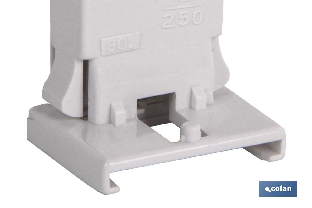 Lamp-holder for fluorescent tubes | Quick terminal installation | White | 2A 250V - Cofan