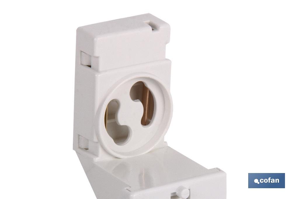 Portalampada per tubi neon | Portastarter incluso | Colore bianco 2 A - 250 V - Cofan