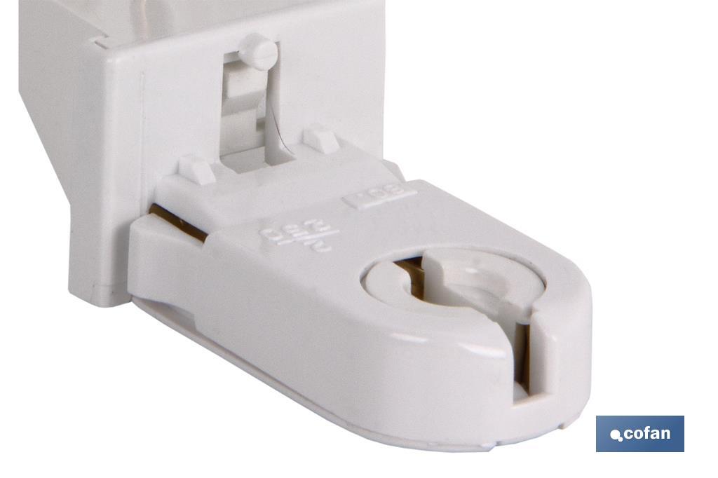 Lamp-holder for fluorescent tubes | Starter-holder included | White | 2A 250V - Cofan