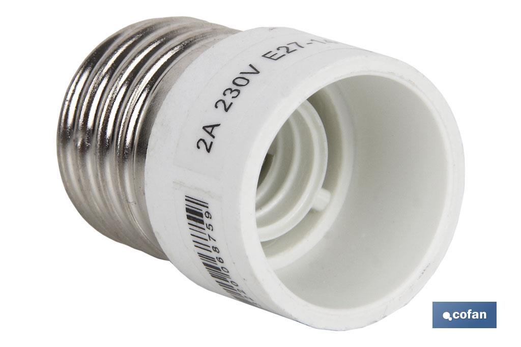 Portalámparas adaptador | Adapta de E27 a E14 | 2 A - 250 V~ - Cofan