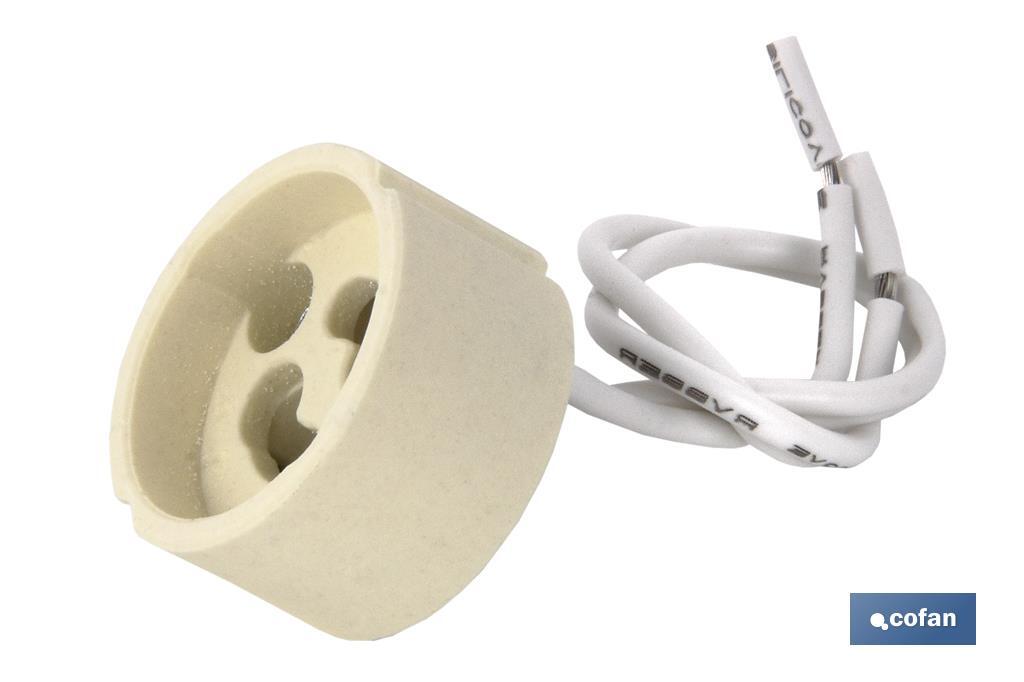 Portalámparas GU10 porcelana con cable de conexión - Portalámparas  especiales - Fabricatulampara