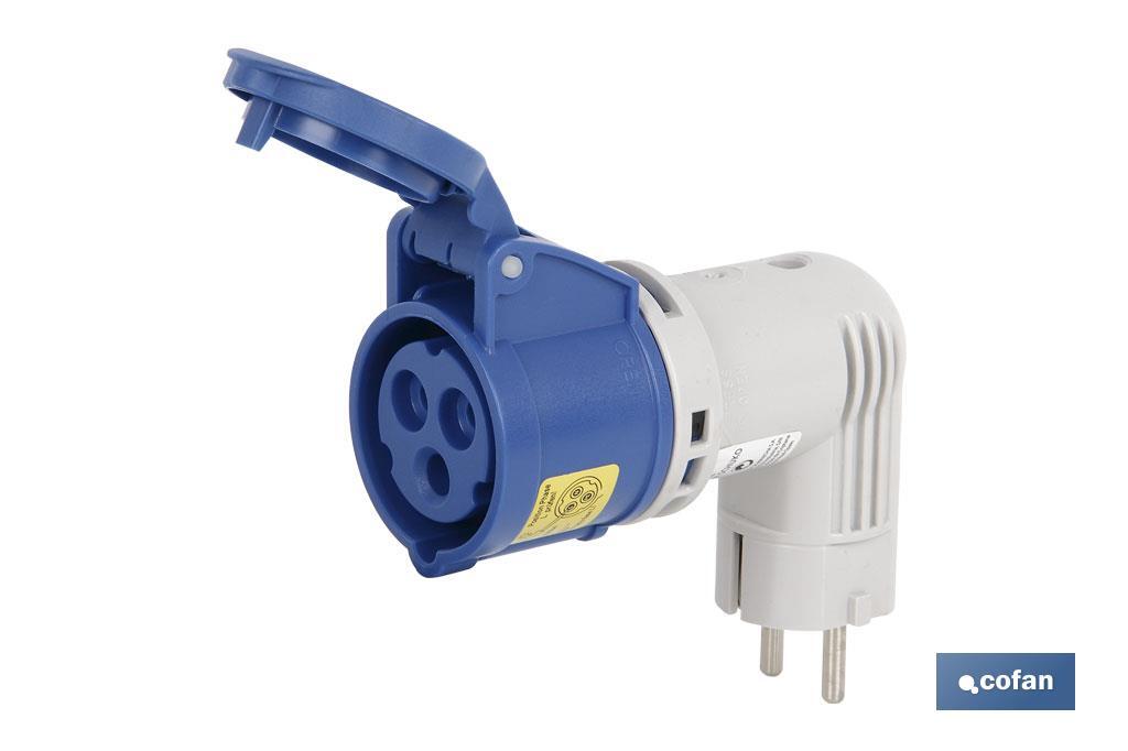 2-pole converter adapter | Ingress Protection: 44 | Schuko plug 2P + G | 16A - Cofan