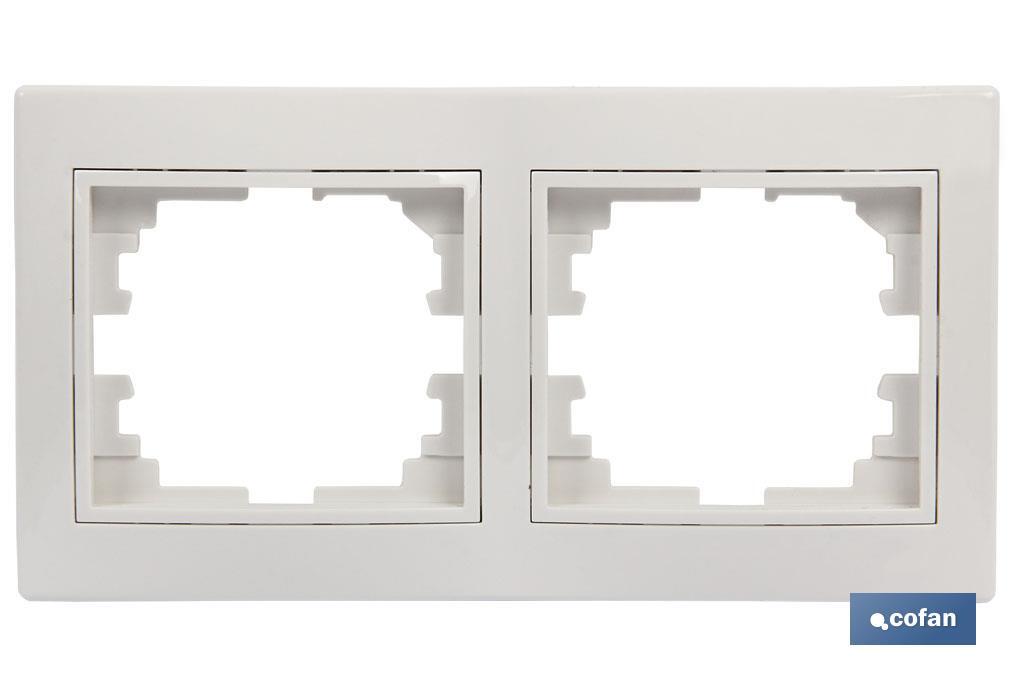 Flush mounted switch surround | for 2 gangs | White and black - Cofan