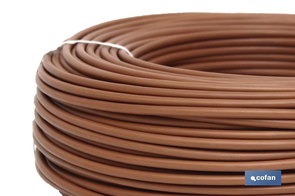 Rollo Cable Eléctrico  H07V-K de 100 m | Sección de cable de varias medidas | Color: Marrón - Cofan