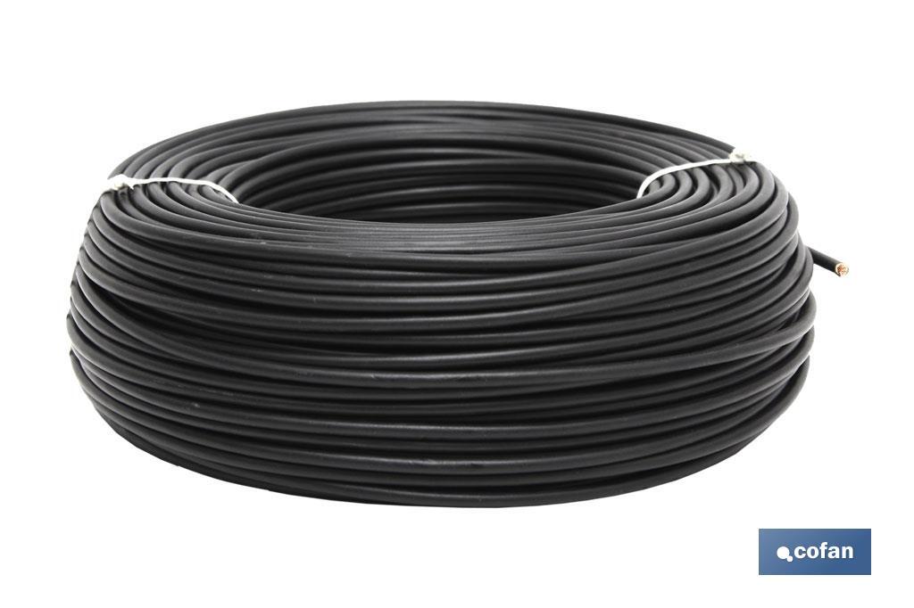 Rollo de Cable Eléctrico H07V-K | Sección de cable de varias medidas | Longitud: 100 m | Color: Negro - Cofan