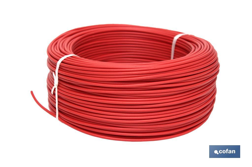 Rotolo di cavo elettrico da 100 m | H07V-K | Sezione da 1 x 1,5 mm2 | Colore: rosso - Cofan