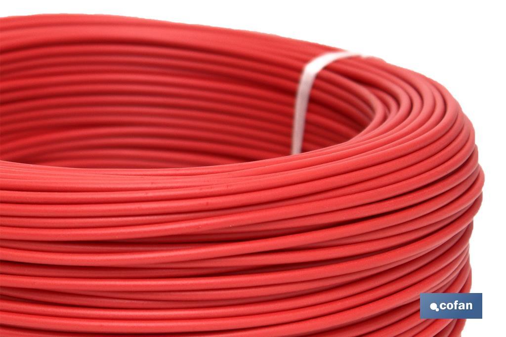 Rollo Cable Eléctrico de 100 m | H07V-K | Sección 1 x 1,5 mm2 | Color rojo - Cofan