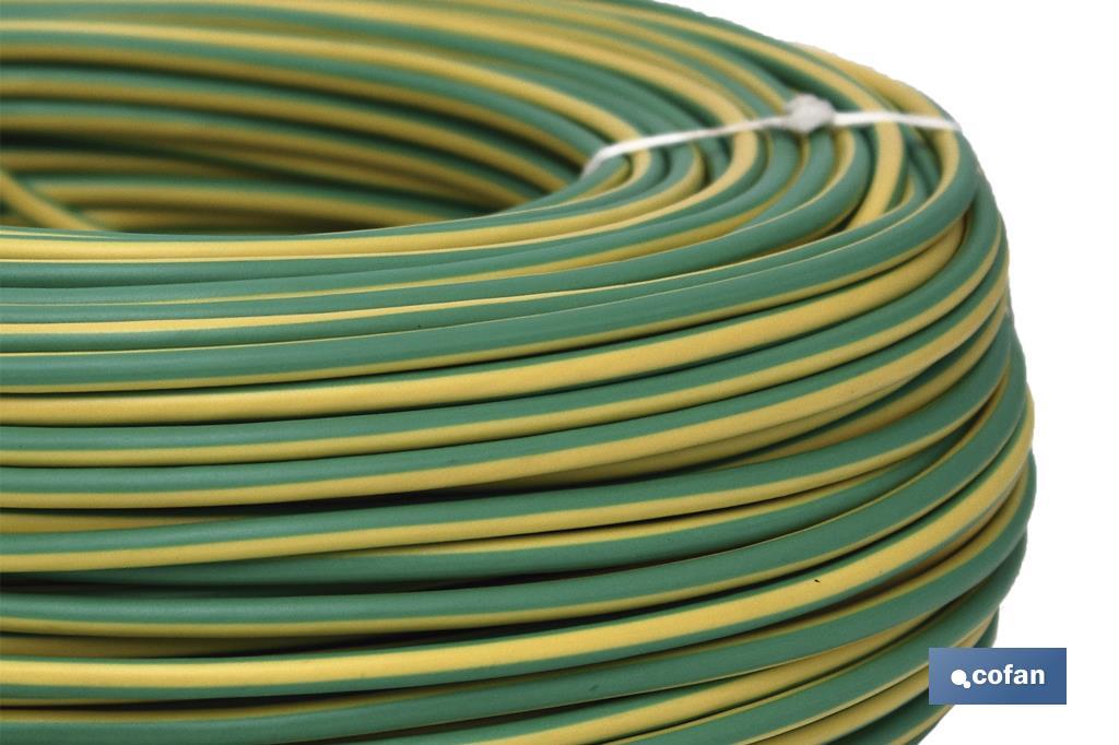 Rollo Cable Eléctrico de 100 m H07V-K | Sección de cable en varias medidas | Color: Verde - Cofan