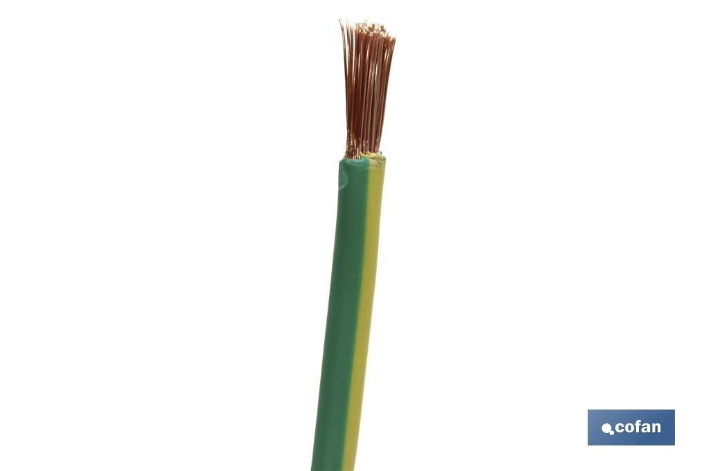 Rollo Cable Eléctrico de 100 m H07V-K | Sección de cable en varias medidas | Color: Verde - Cofan