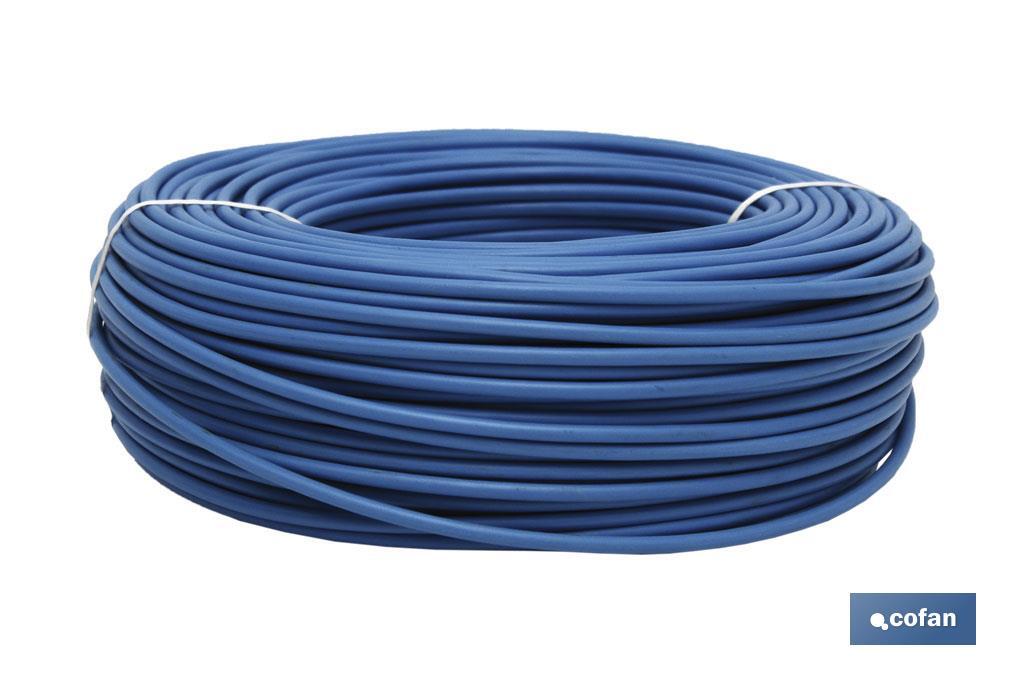 Rollo Cable Eléctrico de 100 m | H07V-K | Sección de cable de varias medidas | Color: Azul - Cofan