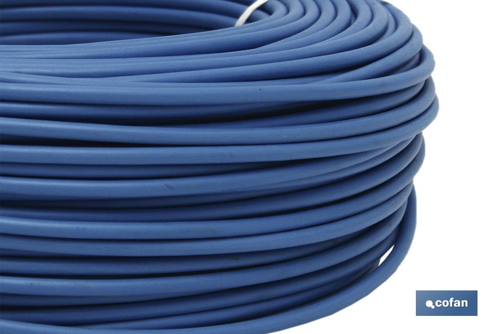 Rollo Cable Eléctrico de 100 m | H07V-K | Sección de cable de varias medidas | Color: Azul - Cofan