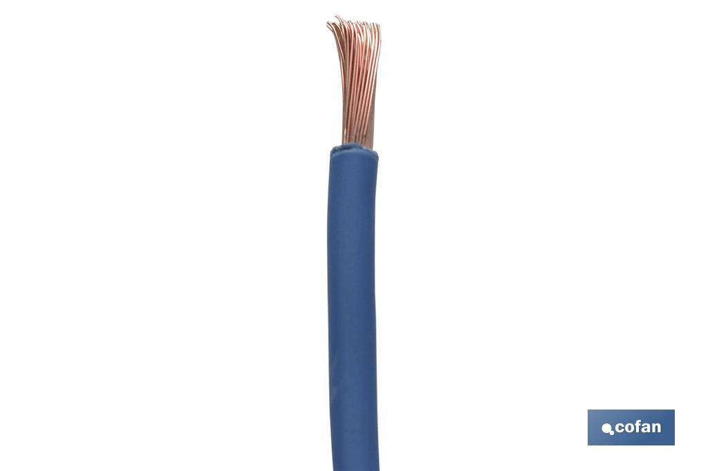 Rollo Cable Eléctrico de 100 m | H07V-K | Sección de cable de varias medidas | Color: Azul - Cofan