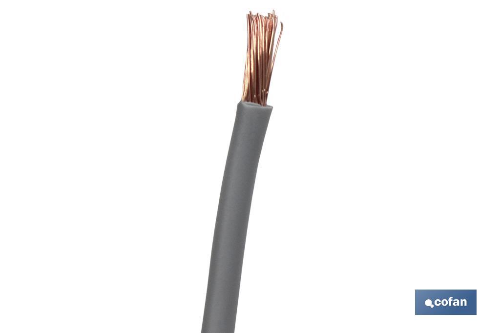 Rouleau de Câble Électrique de 100 m | H07V-K | Section 1 x 6 mm2 | Couleur Grise - Cofan