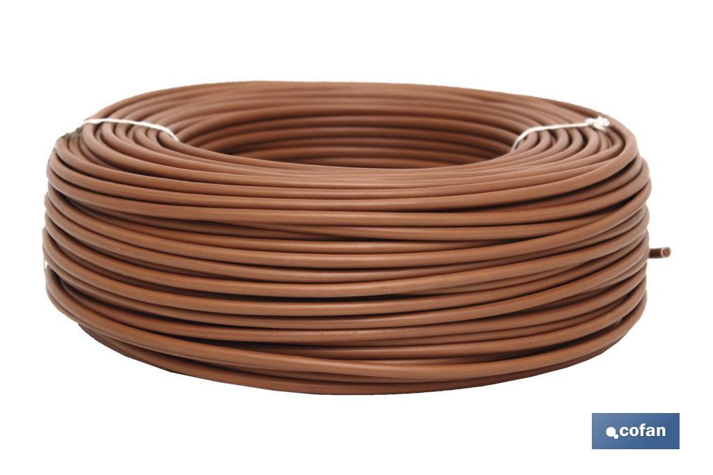 Rollo Cable Eléctrico  H07V-K de 100 m | Sección de cable de varias medidas | Color: Marrón - Cofan