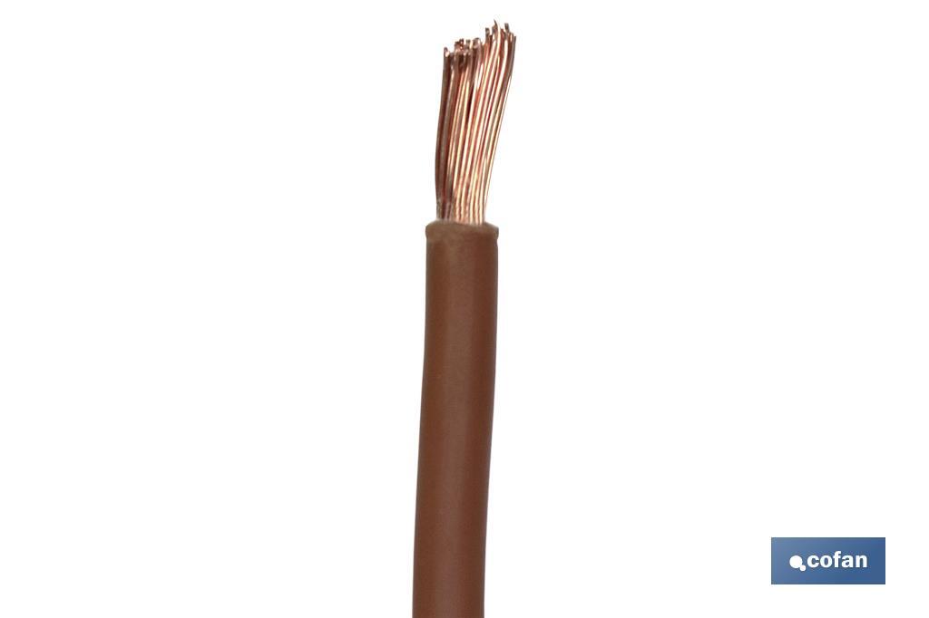 Rollo Cable Eléctrico  H07V-K de 100 m | Sección de cable de varias medidas | Color: Marrón - Cofan
