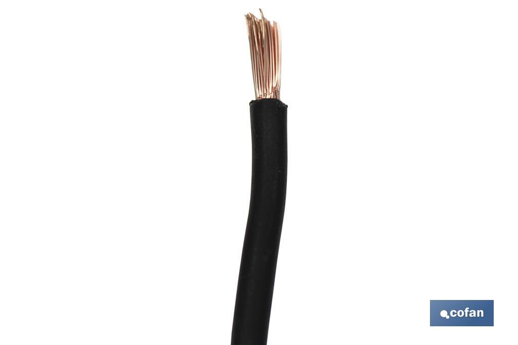 Rollo de Cable Eléctrico H07V-K | Sección de cable de varias medidas | Longitud: 100 m | Color: Negro - Cofan