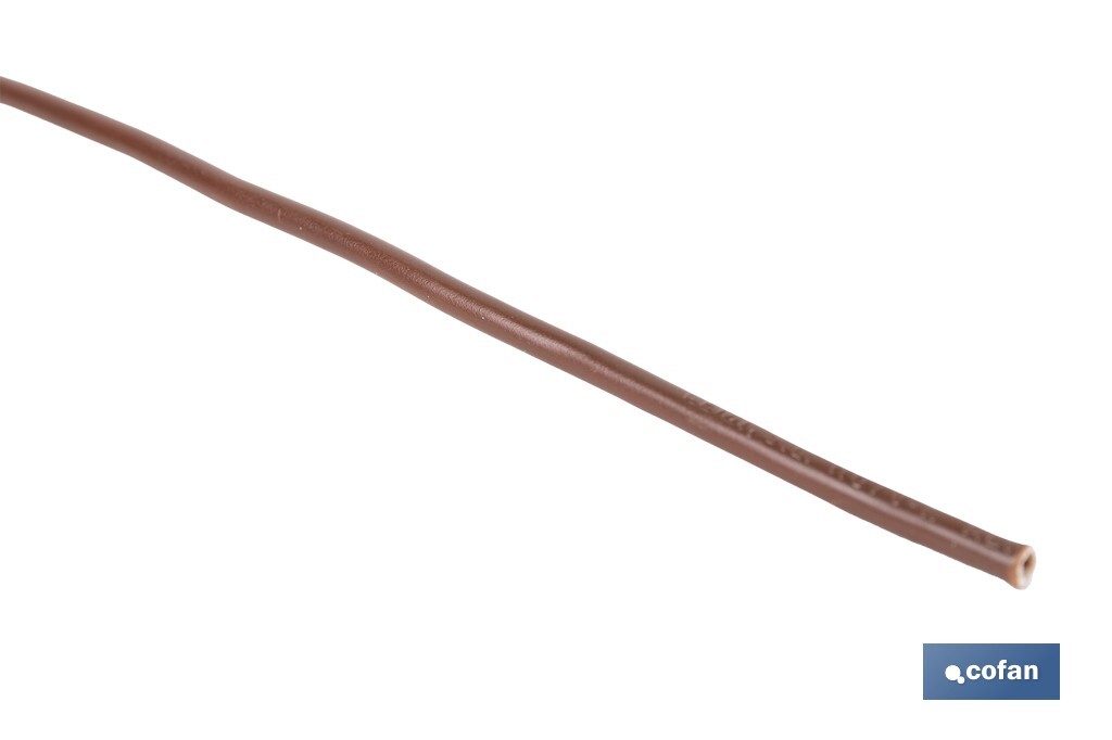 Rollo Cable Eléctrico  H07V-K de 100 m | Sección de cable de varias medidas | Color: Marrón - Cofan