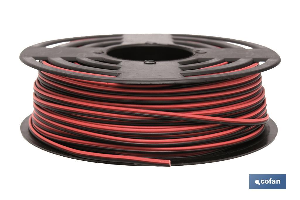 Electric Cable Roll of 100m | Parallel | Cable cross section of various sizes | Black and red - Cofan