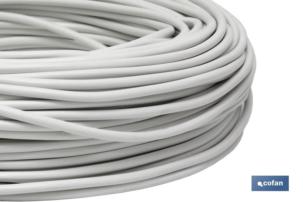 Rollo Cable Eléctrico de 100 m | PVC H05VV-F | Sección 2 x 1 mm2 | Color Blanco - Cofan