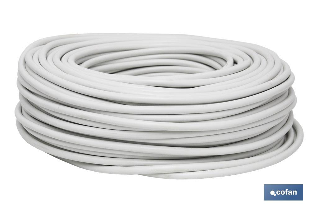 Rotolo di cavo elettrico da 100 m | PVC H05VV-F | Sezione da 3 x 1 mm2 | Colore: bianco - Cofan