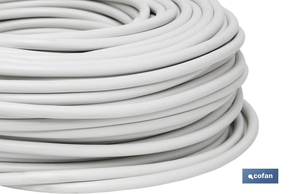 Rolo Cabo Eléctrico de 100 m | PVC H05VV-F | Secção 3 x 1 mm2 | Cor Branco - Cofan