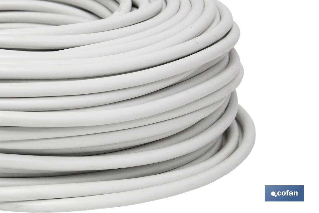 Rotolo di cavo elettrico da 100 m | PVC H05VV-F | Sezione da 3 x 1,5 mm2 | Colore: bianco - Cofan