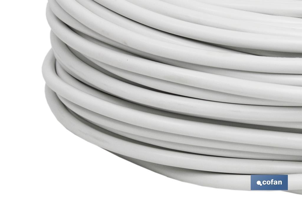 Rotolo di cavo elettrico da 100 m | PVC H05VV-F | Sezione da 3 x 2,5 mm2 | Colore: bianco - Cofan