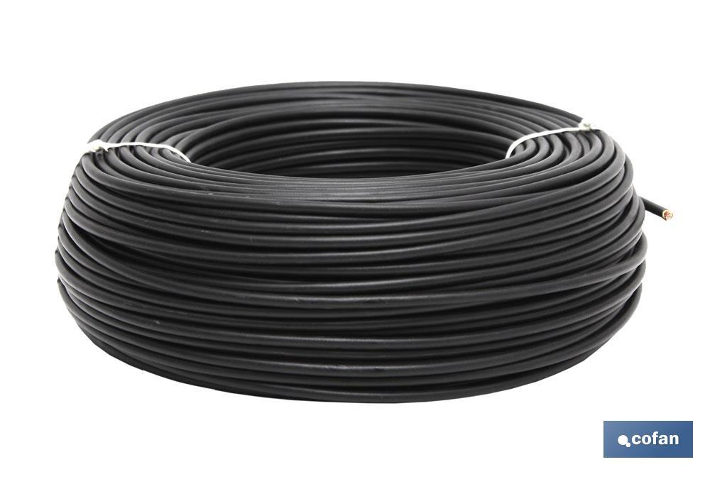 Rollo de Cable Eléctrico H07V-K | Sección de cable de varias medidas | Longitud: 100 m | Color: Negro - Cofan